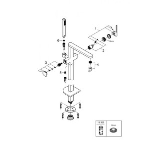 Підлоговий змішувач для ванни Grohe Plus 23846003 №3