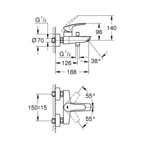 Змішувач для ванни Grohe Eurosmart New 33300003 №4