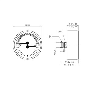 Термоманометр ТМ80 0-10 бар, 20-120 С акс. №2