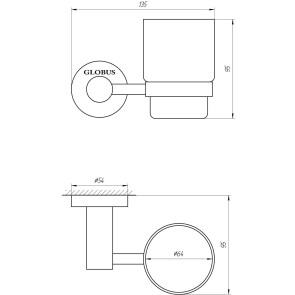 Стакан одинарний Globus Lux SS 8409 SUS304 №2