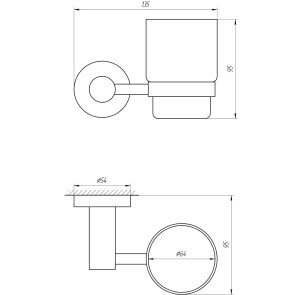 Стакан одинарний Globus Lux BS8409 чорний матовий SUS304 №4