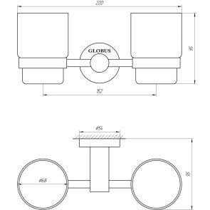 Стакан подвійний Globus Lux BS8428 чорний матовий SUS304 №5