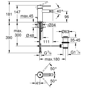 Змішувач для біде Grohe StartCurve 24395KF1 №3