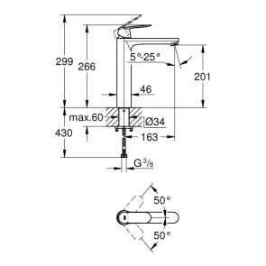 Змішувач на стільницю для раковини XL-розміру Grohe Eurosmart Cosmopolitan 23921000 №3