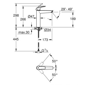 Змішувач на стільницю для раковини XL-розміру Grohe Eurosmart New 23971003 №2