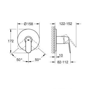 Змішувач прихованого монтажу для 1 споживача Grohe Eurosmart Cosmopolitan 24044000 №2