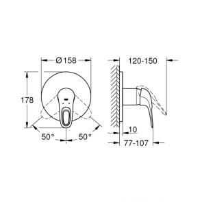 Змішувач прихованого монтажу для 1 споживача Grohe Eurostyle 24048003 №2