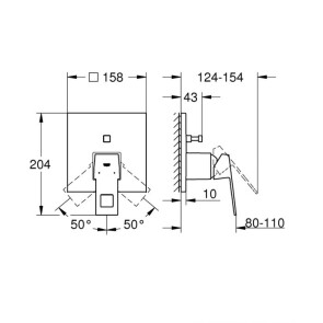 Смеситель скрытого монтажа на 2 потребителя Grohe Eurocube 24062000 №2