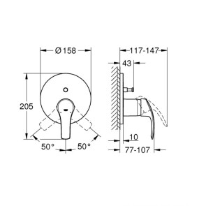 Змішувач прихованого монтажу на 2 споживача Grohe Eurosmart 24043002 №2