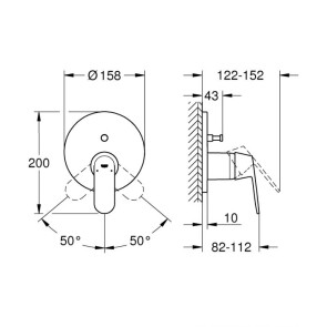 Змішувач прихованого монтажу на 2 споживача Grohe Eurosmart Cosmopolitan 24045000 №2