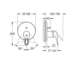 Смеситель скрытого монтажа на 2 потребителя Grohe Eurostyle 24049003 №2