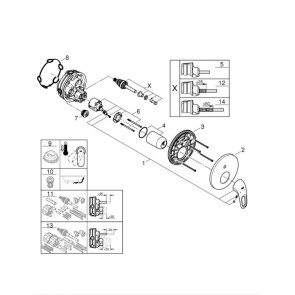 Смеситель скрытого монтажа на 2 потребителя Grohe Eurostyle 24049003 №4