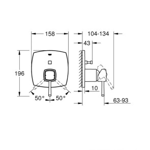 Змішувач прихованого монтажу на 2 споживача Grohe Grandera 24068000 №2