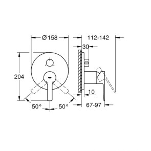 Змішувач прихованого монтажу на 3 споживача Grohe Lineare New 24095001 №2