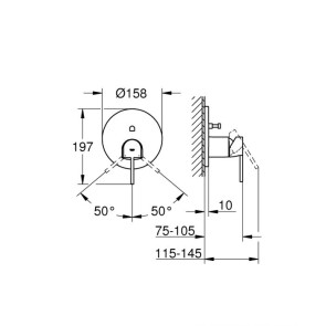 Змішувач прихованого монтажу на 2 споживача Grohe Plus 24060003 №2