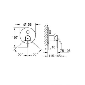 Смеситель скрытого монтажа на 3 потребителя Grohe Plus 24093003 №2