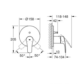 Змішувач прихованого монтажу на 2 споживача Grohe Eurosmart New 24043003 №5