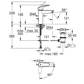 Смеситель для раковины М-размера Grohe Eurosmart New 2339330E №4