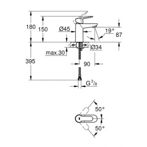 Смеситель для раковины S-размера Grohe BauEdge 23330000 №2