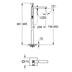 Підлоговий змішувач для ванни Grohe Eurocube Joy 23667001 №2