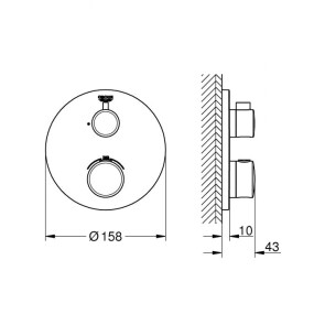 Термостат скрытого монтажа для 1 потребителя Grohe Grohtherm Convent. Concealed 24075000 №3