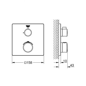 Термостат прихованого монтажу для 1 споживача Grohe Grohtherm Convent. Concealed 24078000 №2