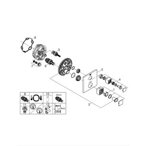 Термостат прихованого монтажу для 1 споживача Grohe Grohtherm Cube 24153000 №5