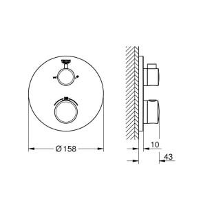 Термостат прихованого монтажу на 2 споживача Grohe Grohtherm Convent. Concealed 24077000 №3