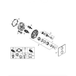 Термостат скрытого монтажа на 2 потребителя Grohe Grohtherm Convent. Concealed 24079000 №2