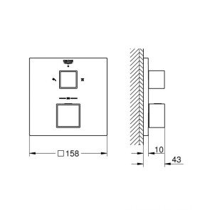 Термостат скрытого монтажа на 2 потребителя Grohe Grohtherm Cube 24154000 №3