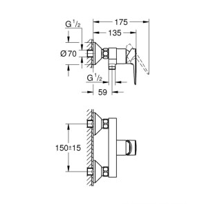 Комплект змішувачів для ванної кімнати Grohe BauEdge UA123208S0 №9