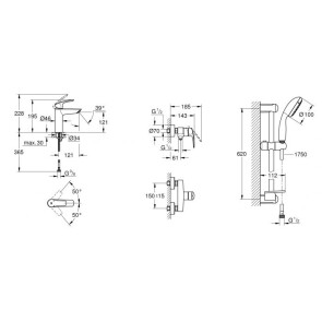 Комплект змішувачів для ванної кімнати Grohe Eurosmart New UA123244M0 №4