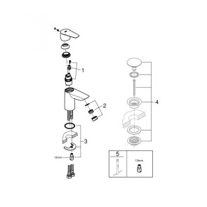 Комплект змішувачів для ванної кімнати Grohe BauEdge New UA123365S0 №2