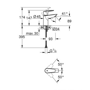 Комплект змішувачів для ванної кімнати Grohe BauEdge New UA123365S0 №6