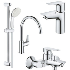 Комплект змішувачів для ванної кімнати і кухні Grohe BauEdge New UA123218K0 №1