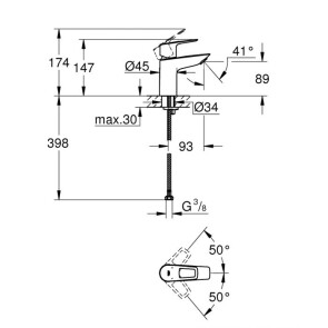 Комплект змішувачів для ванної кімнати Grohe BauLoop New UA123214S0 №11