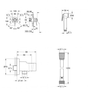 Комплект гігієнічного душу Grohe BauClassic UA11104801 №2