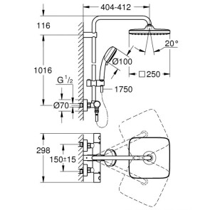 Душевая система Grohe Tempesta Cosmopolitan System 250 Cube Flex 26689000 №8