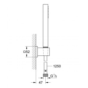 Душевой набор с держателем, 1 режим струи Grohe Euphoria Cube 27703000 №3