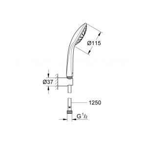 Душевой набор с держателем, 1 режим струи Grohe Euphoria 27354000 №2