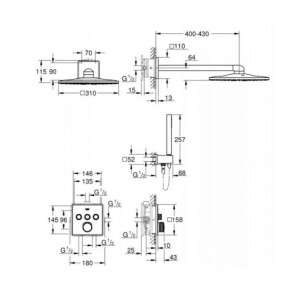 Душевая система скрытого монтажа с термостатом Grohe Grohtherm SmartControl 34706000 №8