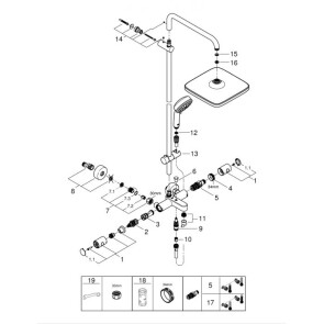 Душевая система с термостатом для ванной Grohe New Tempesta Cosmop. System 26691000 №4