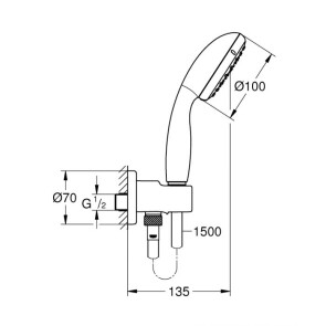 Душова система прихованого монтажу з термостатом Grohe Grohtherm New Tempesta 250 UA26415SC0 №6