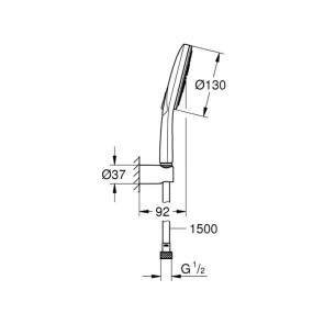 Душевой набор с держателем, 3 режима струи Grohe Rainshower SmartActive 26581000 №7