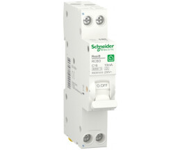 Диференційний автомат 6kA 1M 1P+N 16A C 10mA А, Resi9 Schneider Electric R9D81616