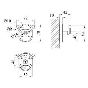 Крючок для ванной комнаты Kroner KRM Elbe - ACC2905-2 №2