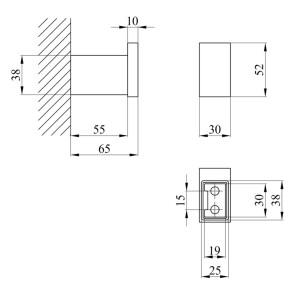 Крючок для ванной комнаты Kroner KRP Edelstahl Kubus - SCH3905-1 №2