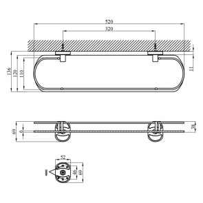 Полка для ванной комнаты Kroner KRM Elbe - ACG2907-1 №2