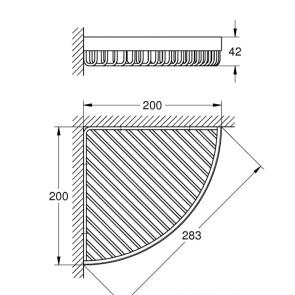 Большая угловая полочка-решетка Grohe Selection Cube 40809000 №2