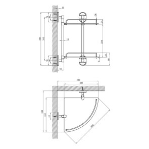 Полка для ванной комнаты угловая Kroner KRM Elbe - ACG2907-2 №2